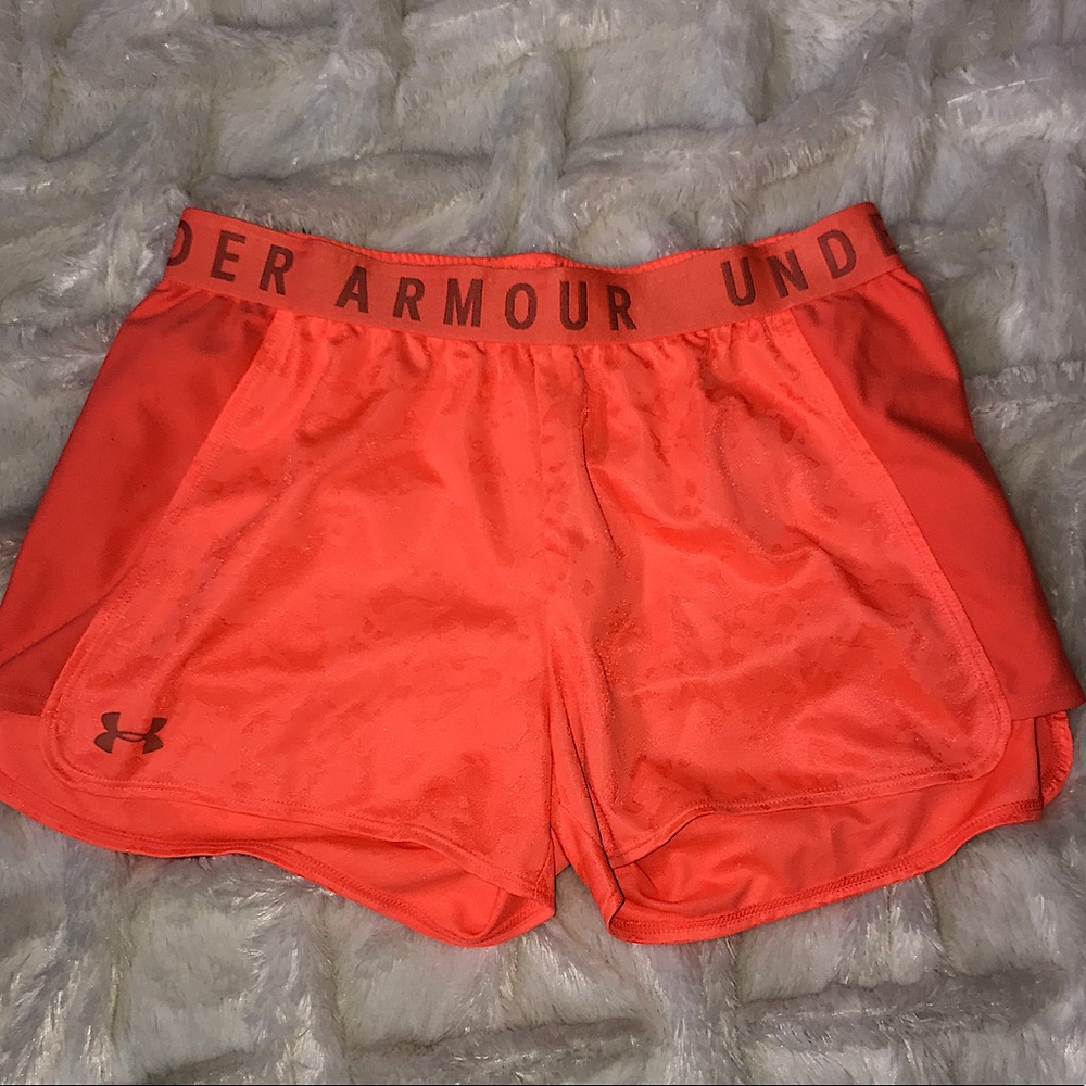 Bright Orange Under Armour Loose Athletic Short 3’